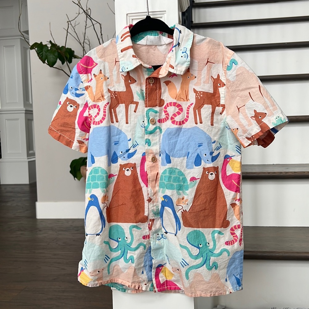 Boys button down shirt with shirt sleeves